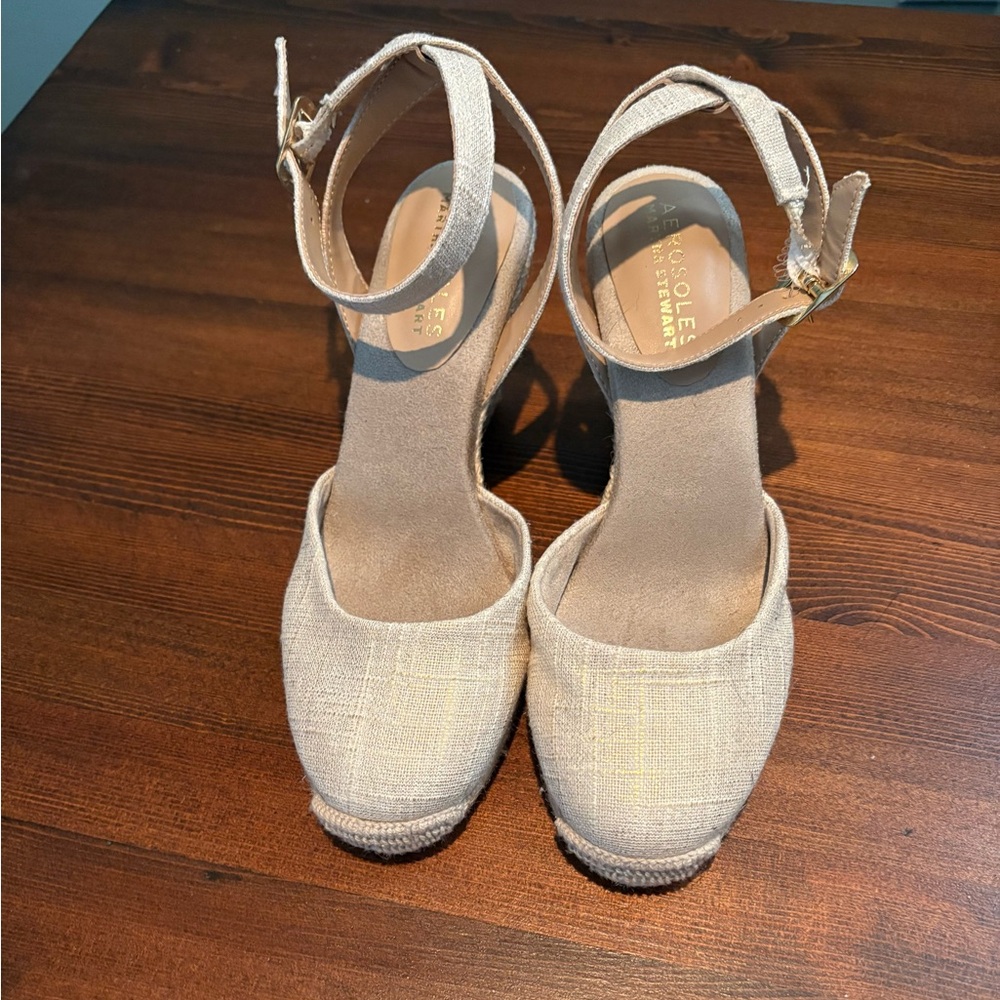 AEROSOLES Women's Cream Espadrille Sandals